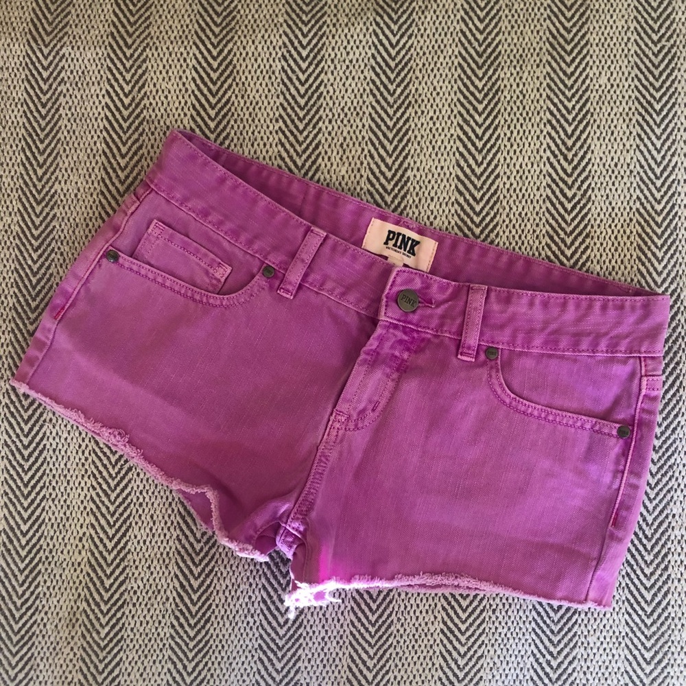 VS PINK neon frayed shorts